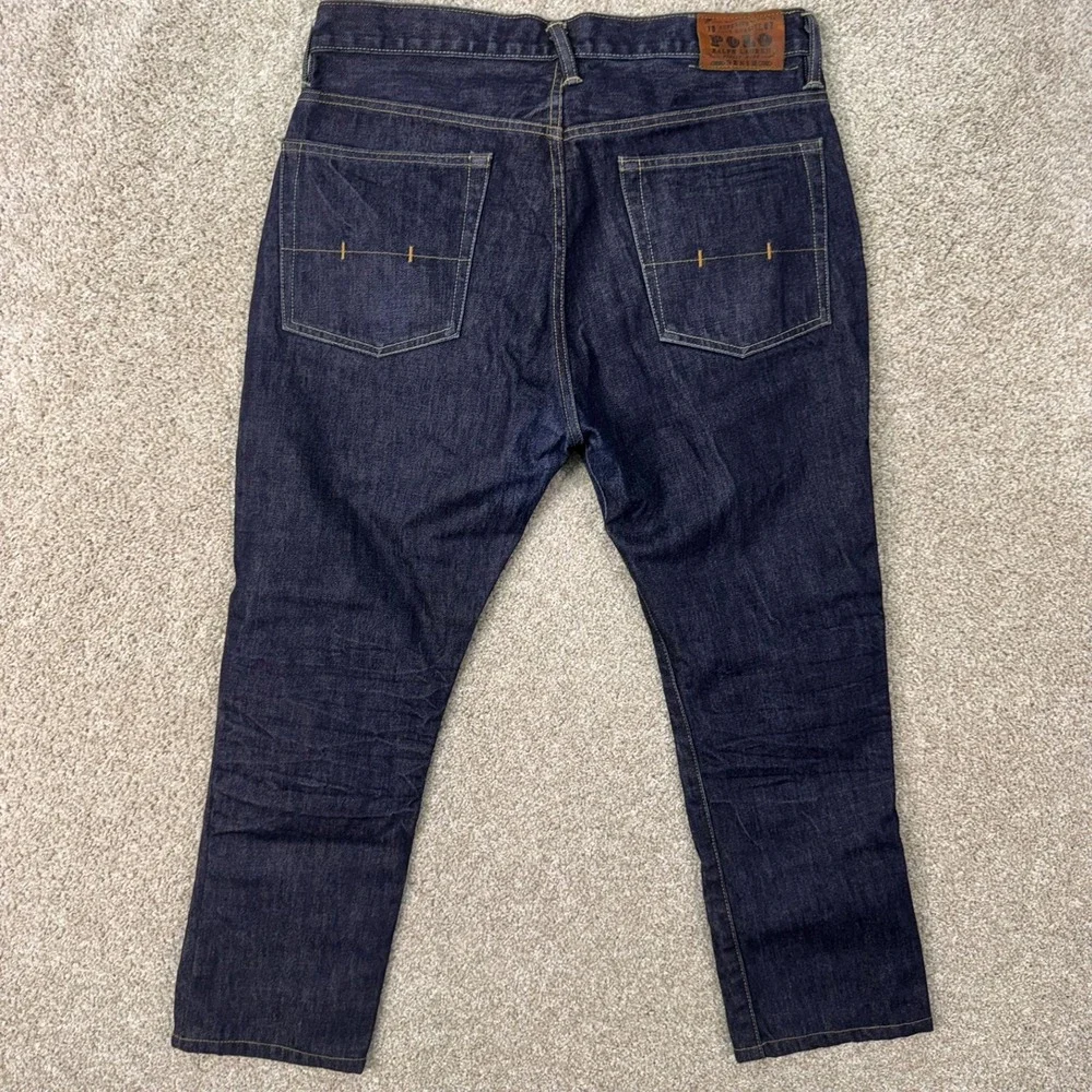 Polo Ralph Lauren Jeans Mens 33/30 Straight Leg Dark Indigo Blue Denim EUC
